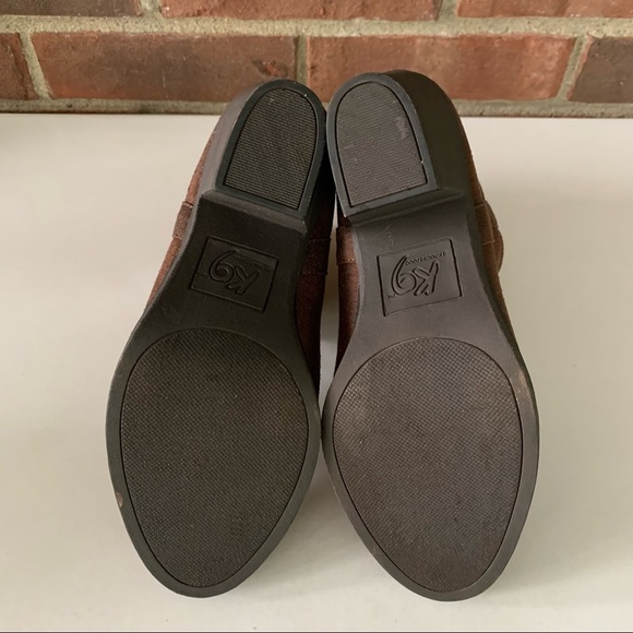 K9 brown fabric block heel ankle boots Women’s US 8 M - Picture 5 of 8